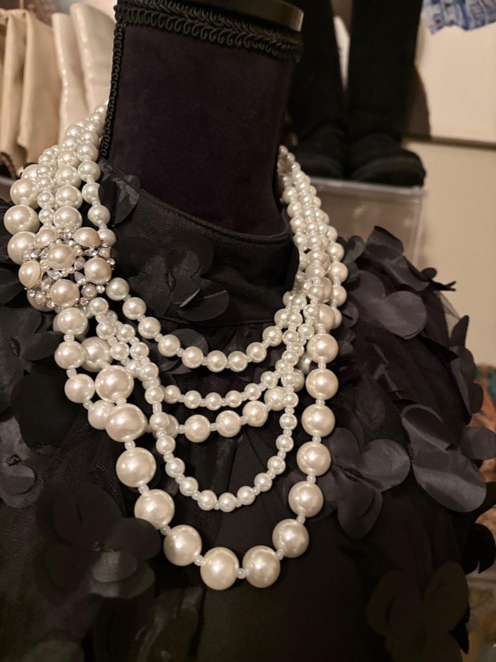 Elegant Multi-Strand White Pearl Necklace for Women